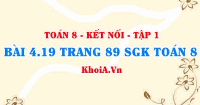 Bài 4.19 trang 89 SGK Toán 8 tập 1 Kết nối tri thức